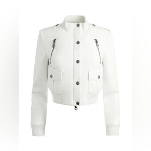 Alice + Olivia Ria Vegan Leather Moto Jacket Size S/P